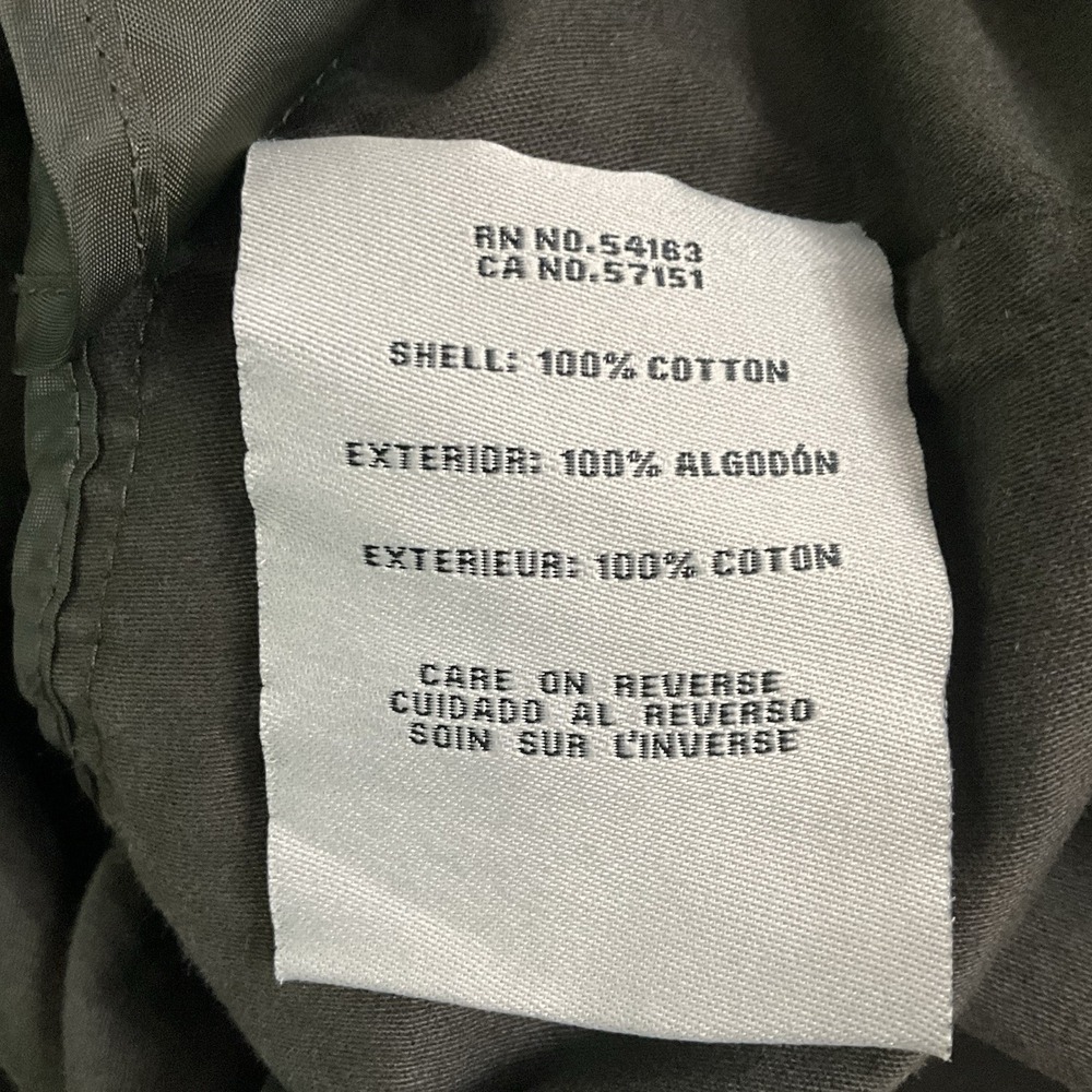 Olive Green Hooded Parka Jacket Military Style Coat Sz Med Levi's Y2K‎ 90's - Picture 7 of 12